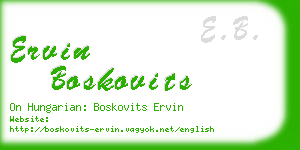 ervin boskovits business card